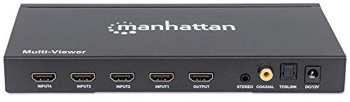 Manhattan Manhattan 1080P 4 Port HDMI Multiviewer Switch with IR Remote Control - Connects 4 HDMI Audio/ Video Sources to be Displayed on 1 Screen - 207881