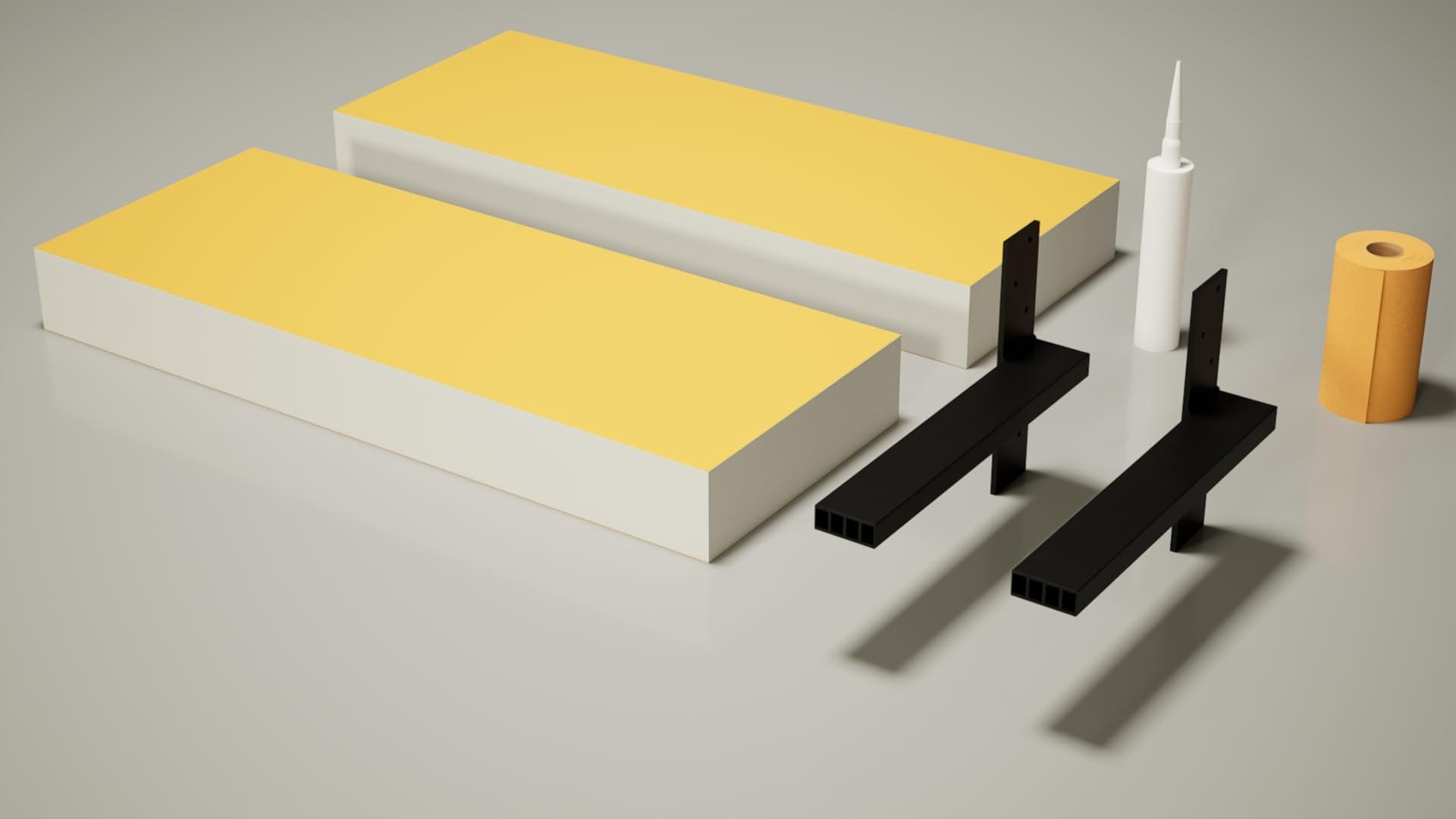 The Original Granite Bracket Floating Shower Bench Kit with Orange XPS Waterproof Board - Original Shower Bench Bracket (14x24)