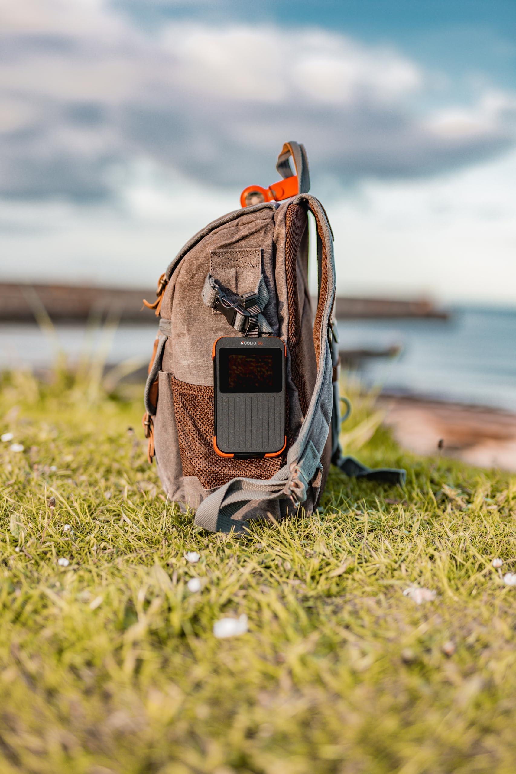 SIMO SIMO Solis 5G WiFi Mobile Hotspot + 10 Daypass Card, Local and International Coverage Router, Multi-Carrier Access, No Contract or SIM Card Required, 16 Connected Devices, 1GB/Month Lifetime Data