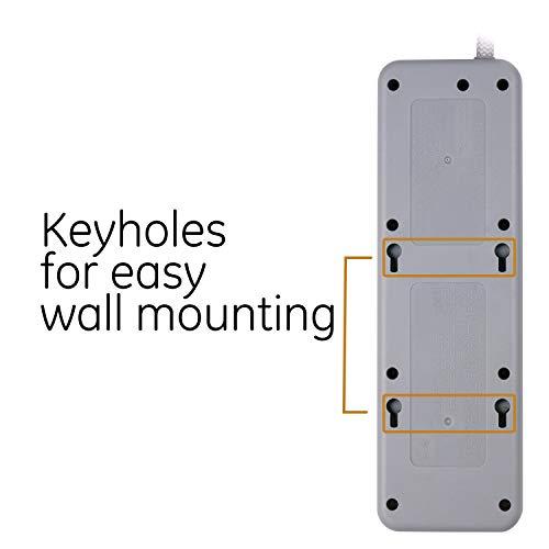 GE home electrical GE UltraPro 7 Outlet Surge Protector, USB-C Charging, 4 ft Designer Braided Extension Cord, 1440 Joules, Compatible w/ iPhone 15/14/Pro/Max/13/12/11/X, Galaxy, Google Pixel, White, 41355