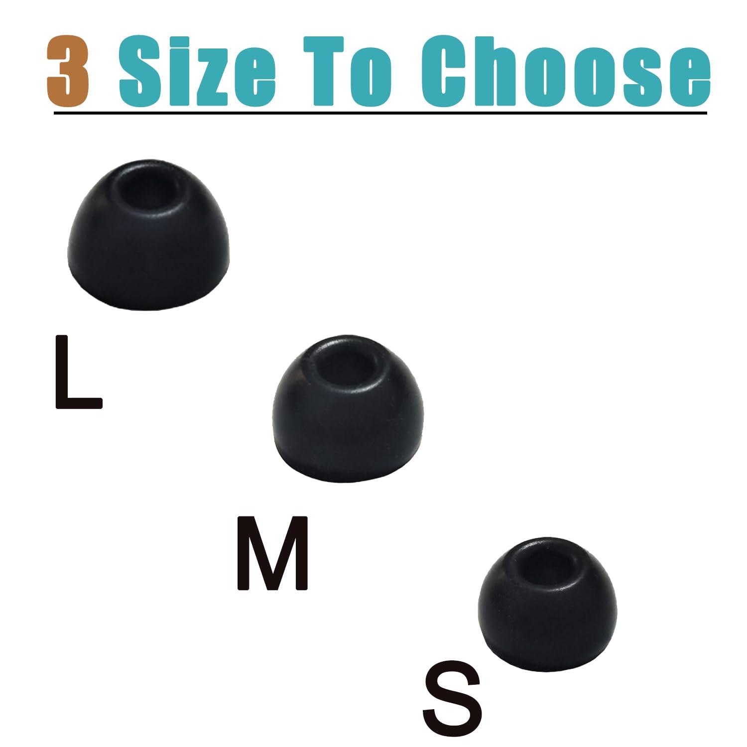 Mijusun Silicone Ear Tips for Beats Studio Buds+Replacement Earbuds Tips for Beats Earbuds/Beats Fit Pro Earbuds 6 Pairs Black