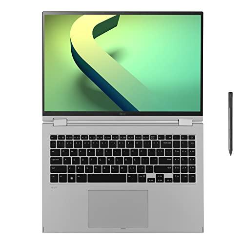 LG LG gram 16T90Q 2-in-1 Tablet Laptop, 16" (1920 x 1200) IPS Display, Intel Evo 12th Gen i7 1260P Processor, 16GB LPDDR5, 2TB NVMe SSD, FHD Webcam, WiFi 6E, Thunderbolt 4, Windows 11, Silver