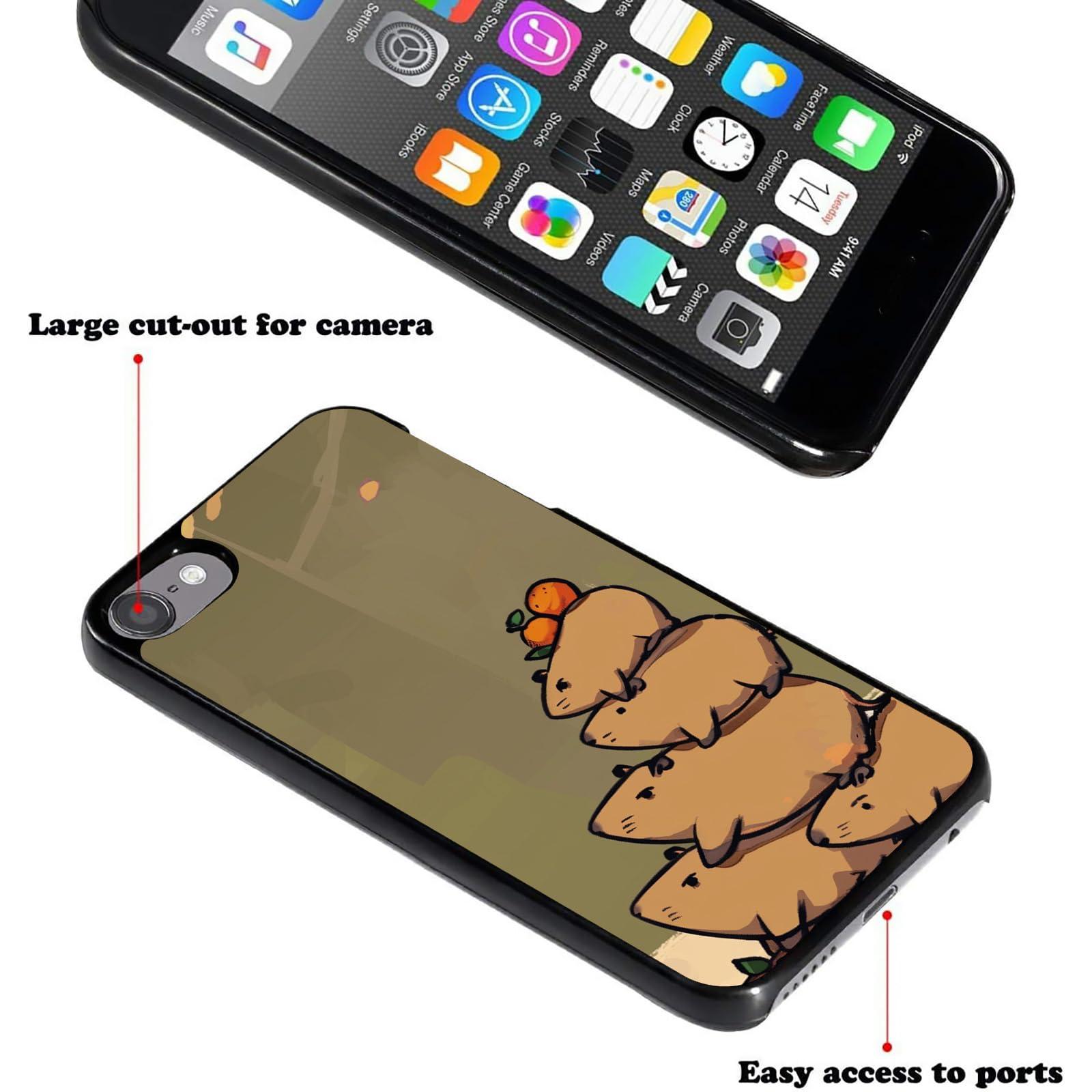 AIRWEE for iPod Touch 7 Case,Touch 6/5 Case,AIRWEE Slim Back Cover Hard Plastic Protector Case for Apple iPod Touch 5th/6th/7th Generation for Women Girl Men, Cartoon Capybaras