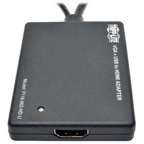 Tripp Lite TRIPP LITE P116-003-HD-U VGA to HDMI Converter Adapter with USB Audio Power 1080p,Black