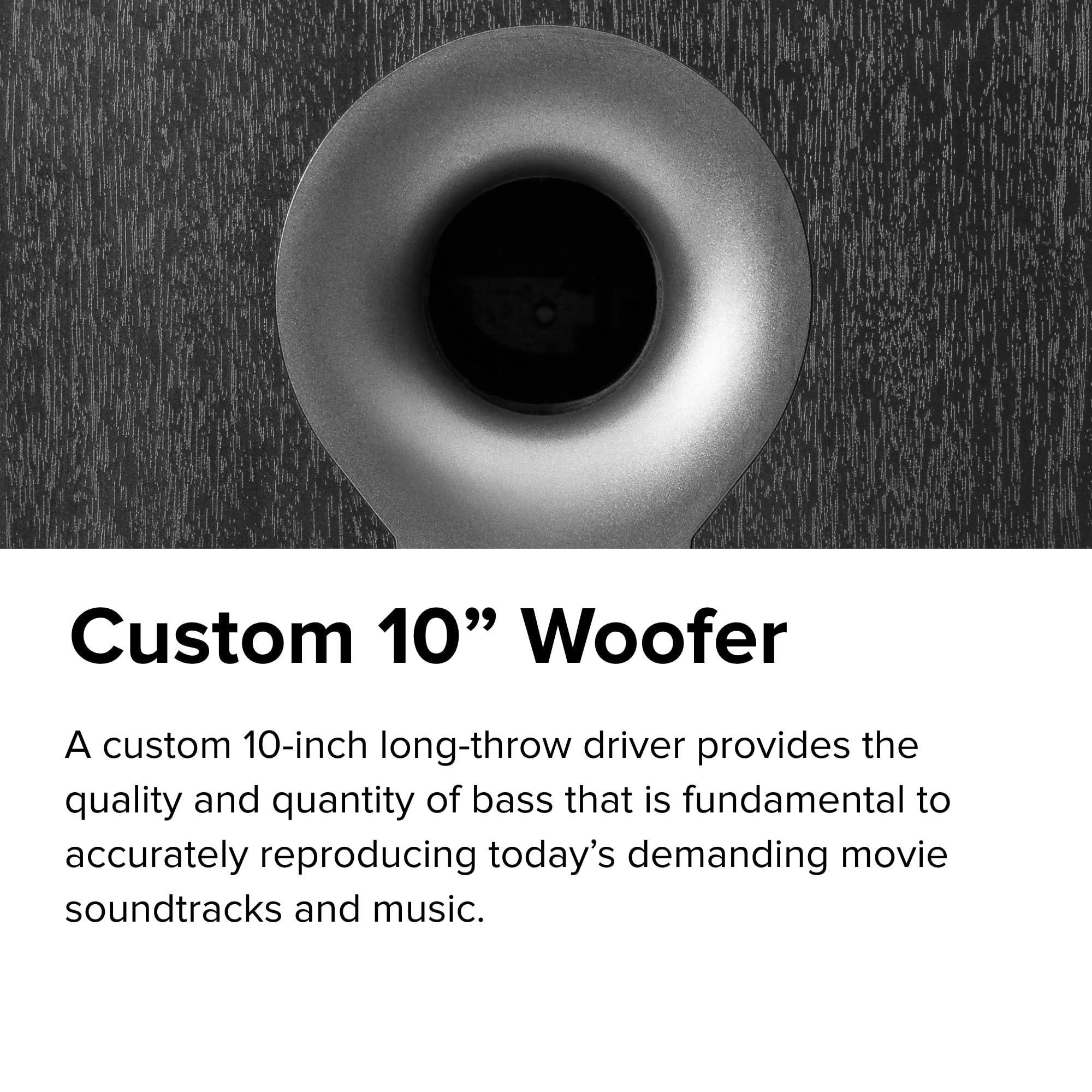 ELAC ELAC Debut 2.0 S10.2 10 Powered Subwoofer, Black - Custom Driver & 200-Watt Peak BASH Amplifier - Braced MDF Cabinets