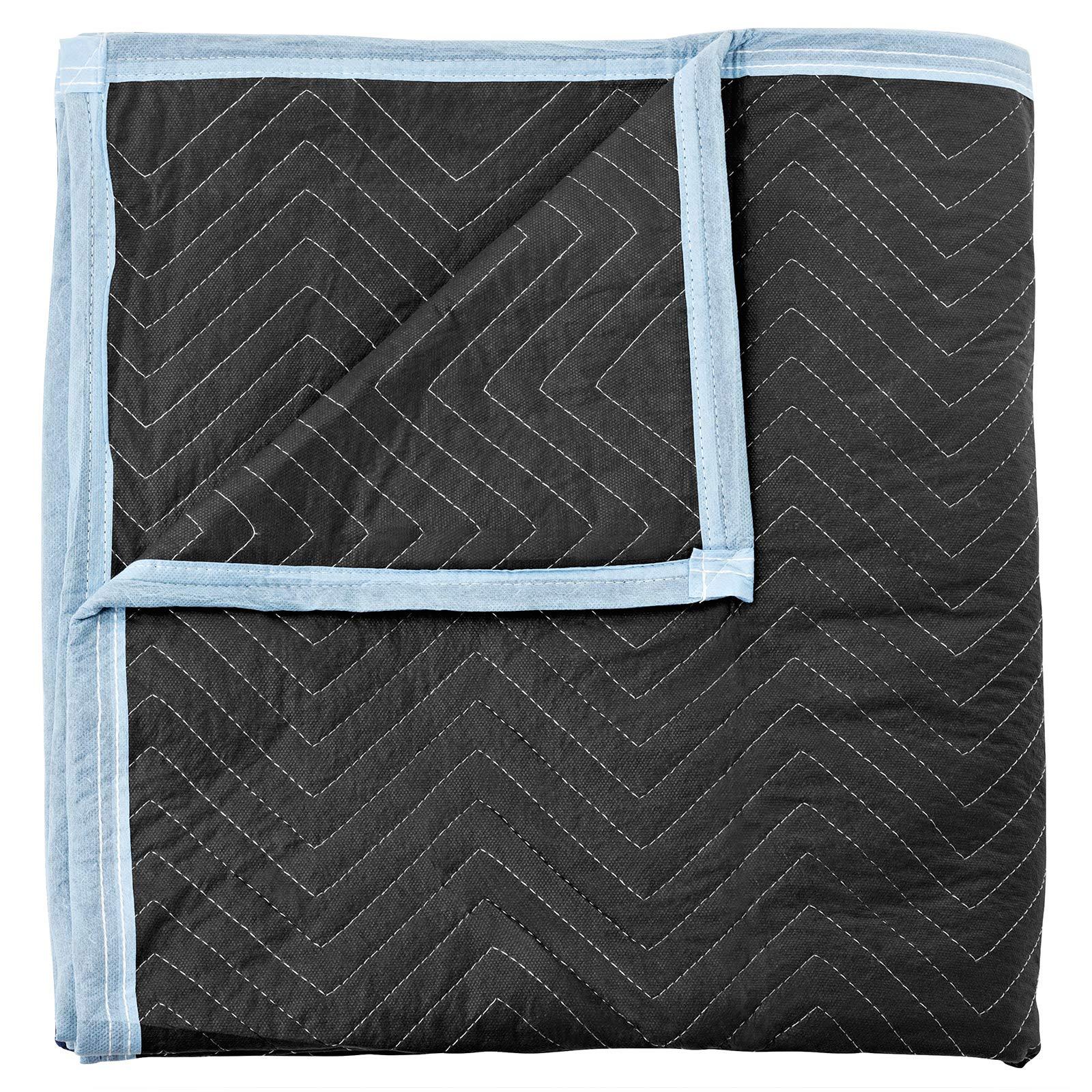 Sure-Max Sure-Max 12 Heavy-Duty Moving & Packing Blankets - Ultra Thick Pro - 80" x 72" (65 lb/dz weight) - Professional Quilted Shipping Furniture Pads Black