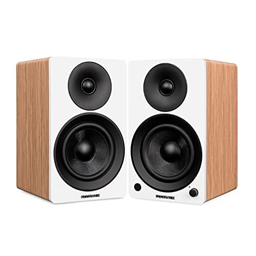 Fluance Fluance RT81 Elite High Fidelity Vinyl Turntable (White) with Ai41 Powered 5" Stereo Bookshelf Speakers (Lucky Bamboo), Diamond Stylus, Belt Drive, Built-in Preamp, 90W Class D Amplifier, Bluetooth