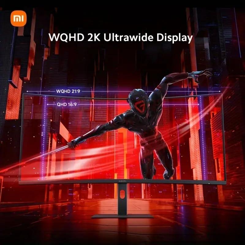 Xiaomi Xiaomi Curved Gaming Monitor 34-inch 180Hz High Reshed Rate 1ms Fast FreeSync Premium Professional Calibration 95% DCI-P3 100% sRGB* Low Blue Light Computer Screen Monitor Desktop Monitor