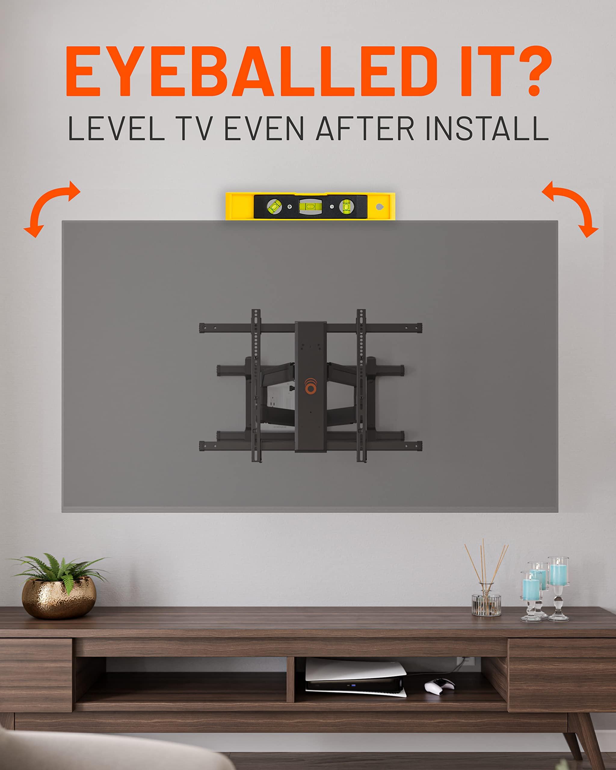 ECHOGEAR ECHOGEAR XL Full Motion TV Wall Mount - Universal Bracket for Big TVs Up to 90" - Smooth Articualtion Plus Easy 3 Step Install with Pre-Assembled TV Interface - Ideal for OLED & QLED TVs