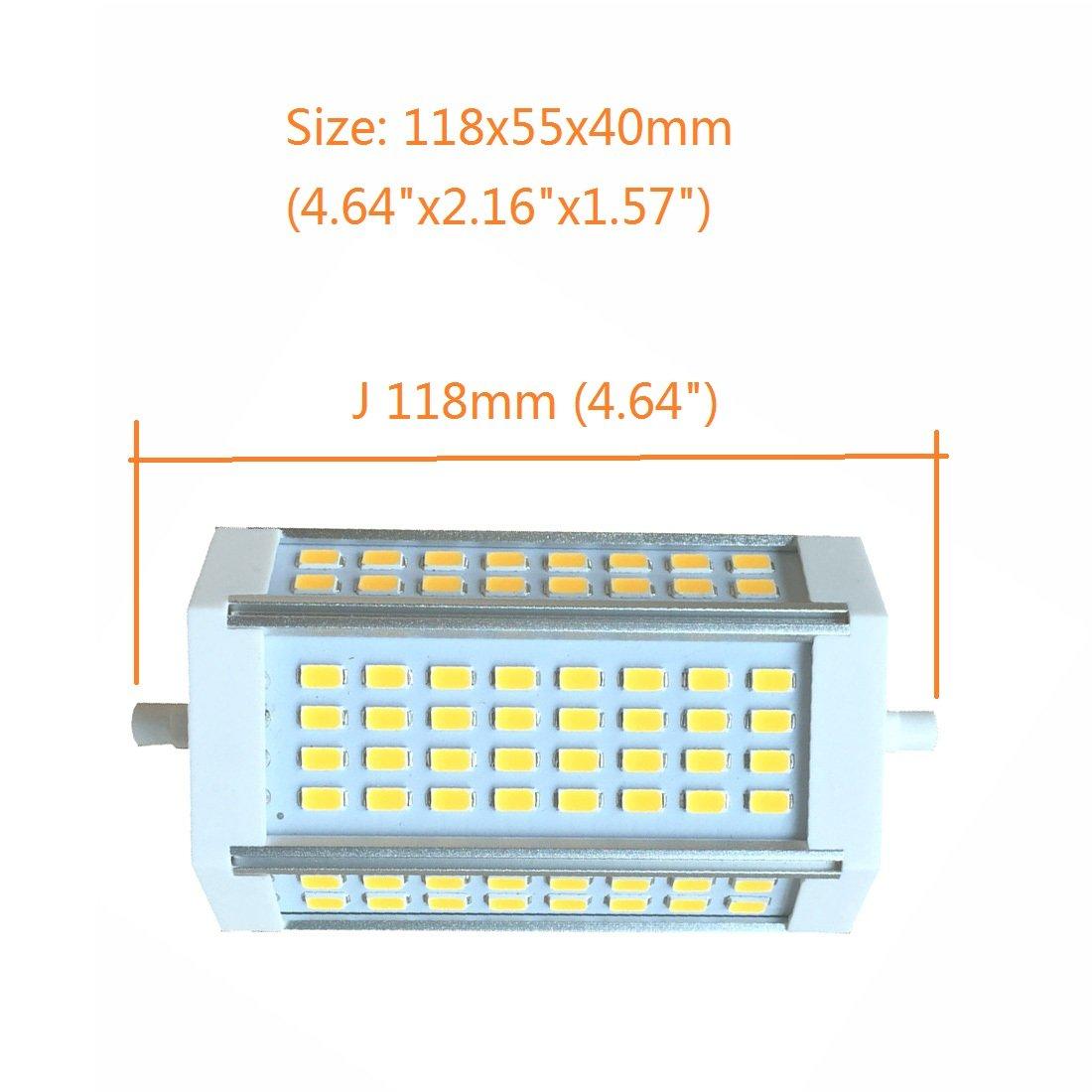 qlee qlee R7S LED J118 118mm Dimmable Bulb 30W Warm Light 3000k AC120V 3000LM Double Ended J LED Floodlight for R7S 200W 300w 400w Halogen Replacement (3000k Warm Light)