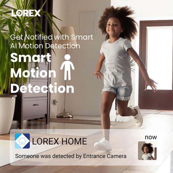 Lorex Lorex 2K Indoor WiFi Security Camera 2K Add-On Camera for Wired Surveillance System for Home, Pet Cam, Baby Cam - IR Night Vision, Person Detection & 2 Way Talk - Free 16GB Micro SD