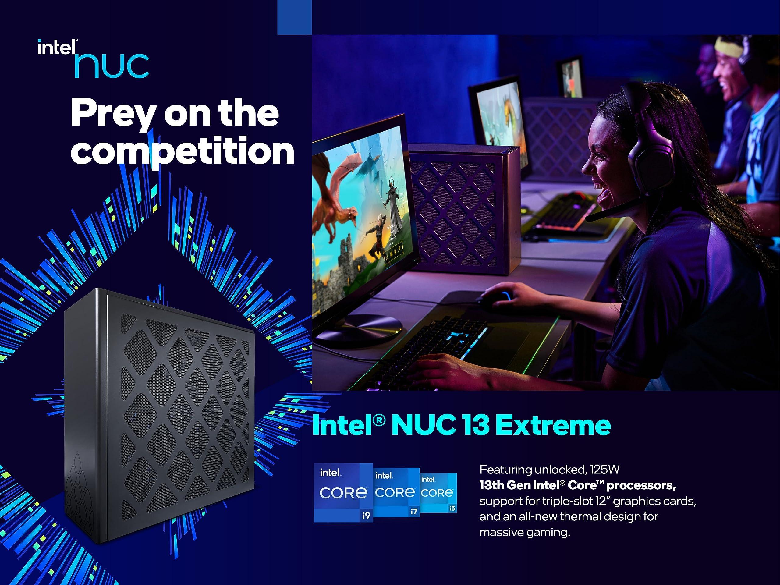 WEELIAO Intel NUC 13 Extreme Compute Kit NUC13RNGi5 Gaming Mini PC Gamer Desktop Computer, 13th Gen Core i5-13600K,up to 5.1 GHz,14 cores, WiFi 6, Bluetooth 5.2, BROAG HDMI Cable (Barebone NO RAM,SSD,OS)