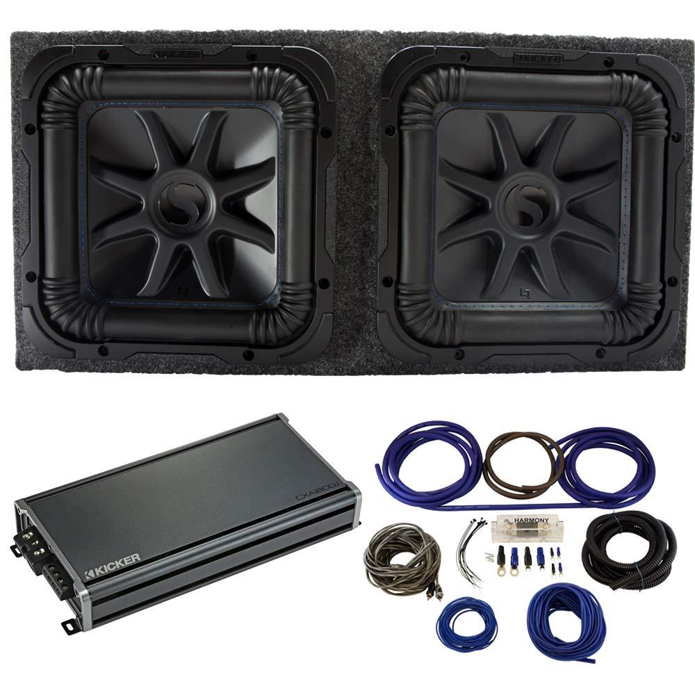 KICKER KICKER 44L7S152 15" Subwoofers with Sealed Sub Box, 46CXA18001 Amp & Install Kit