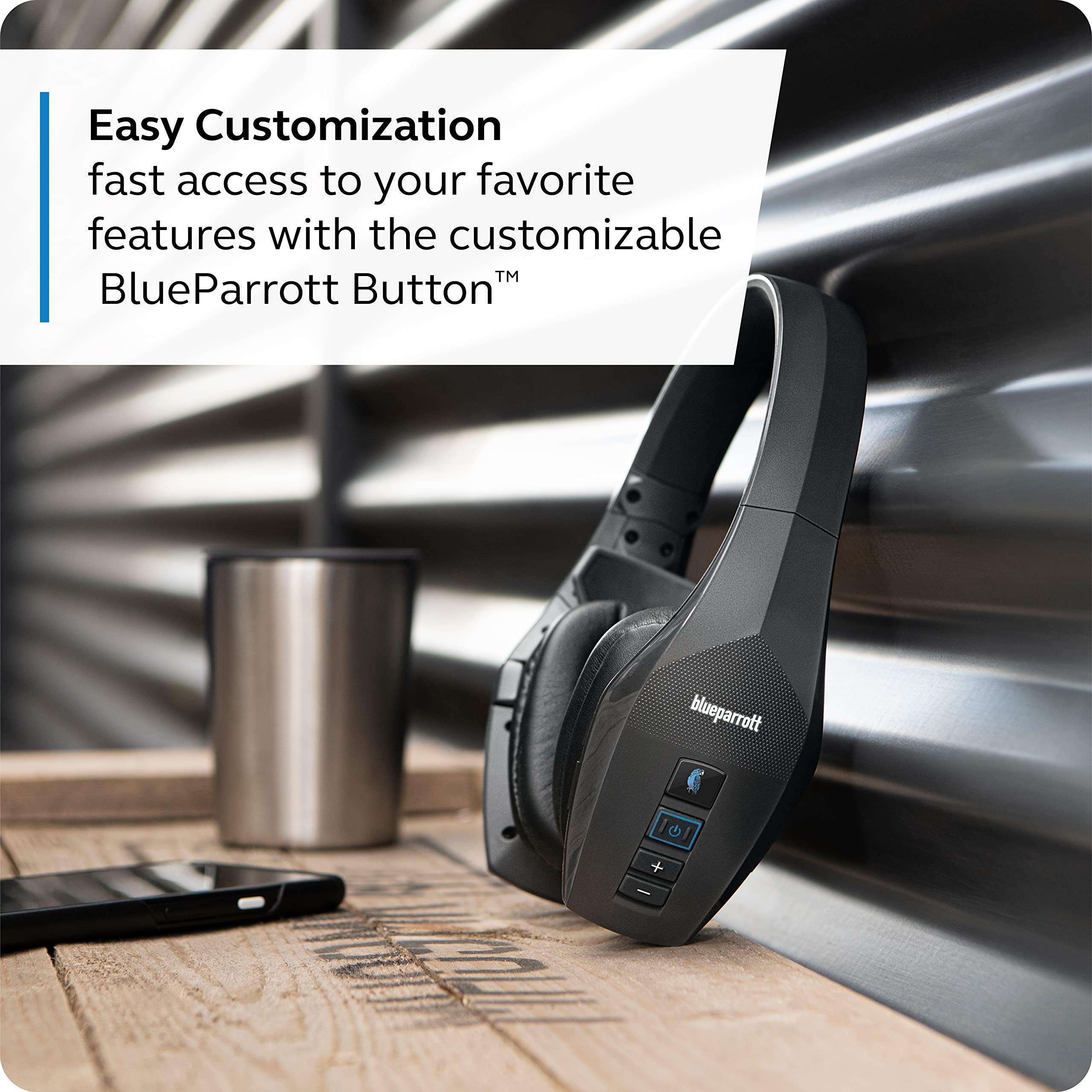 BlueParrott BlueParrott S650-XT Trucker Bluetooth Headset 2-in-1 Convertible Stereo to Mono Headset with Noise Cancellation, Extended Wireless Range and IP54-Rated Protection - Ideal for Anyone On The Go, Black