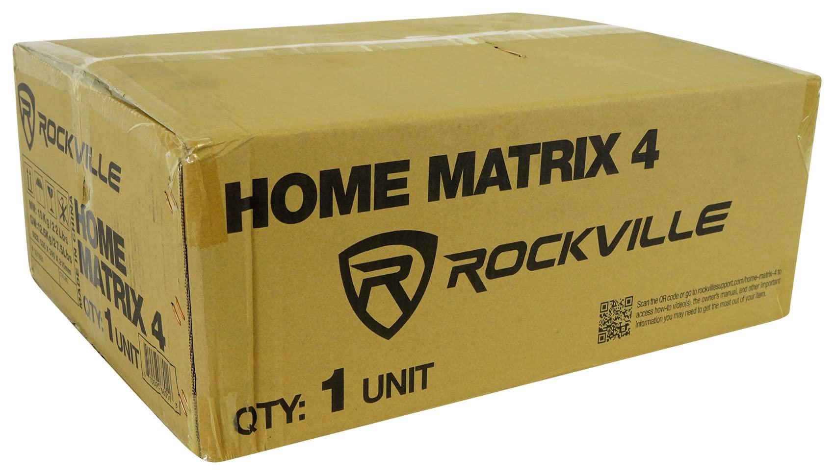 Rockville Rockville Home Matrix 4 4-Zone 8-Channel 600W Multi-Room/Source Receiver Amplifier, Bluetooth, USB, Optical, FM Radio, Includes Remote - Perfect for Home Audio, Restaurants, Offices, Schools