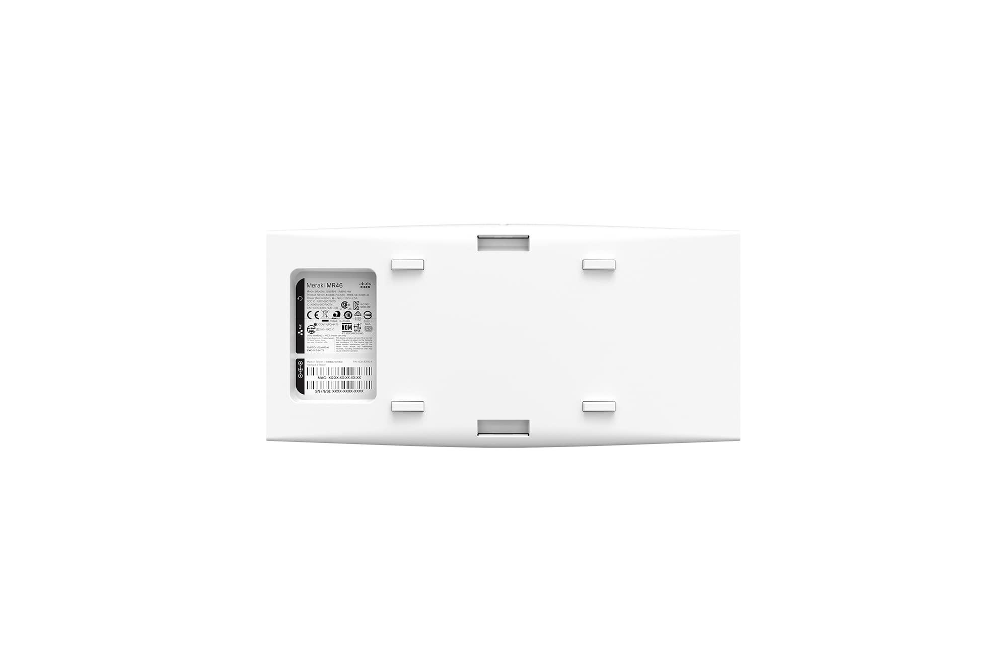 CISCO DESIGNED Meraki MR46 Indoor Wi-Fi 6 802.11ax with Multigigabit Ethernet and Security Radio Access Point (MR46-HW) (Renewed)