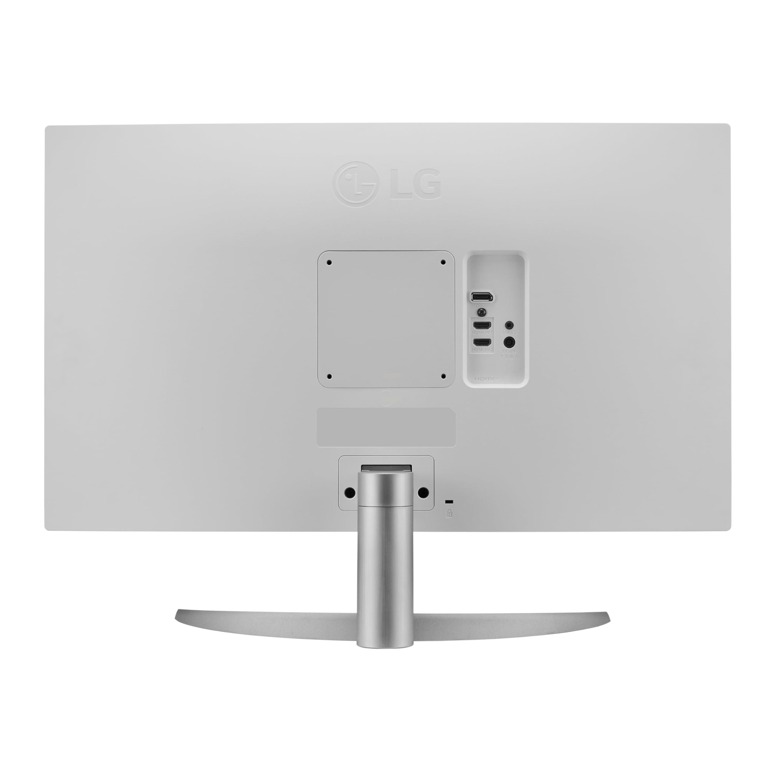 LG LG 27UP600-W 27-inch Ultrafine 4K UHD (3840x2160) IPS Computer Monitor, AMD FreeSync, VESA DisplayHDR 400, Reader Mode, Flicker Safe, HDMI, DisplayPort, White