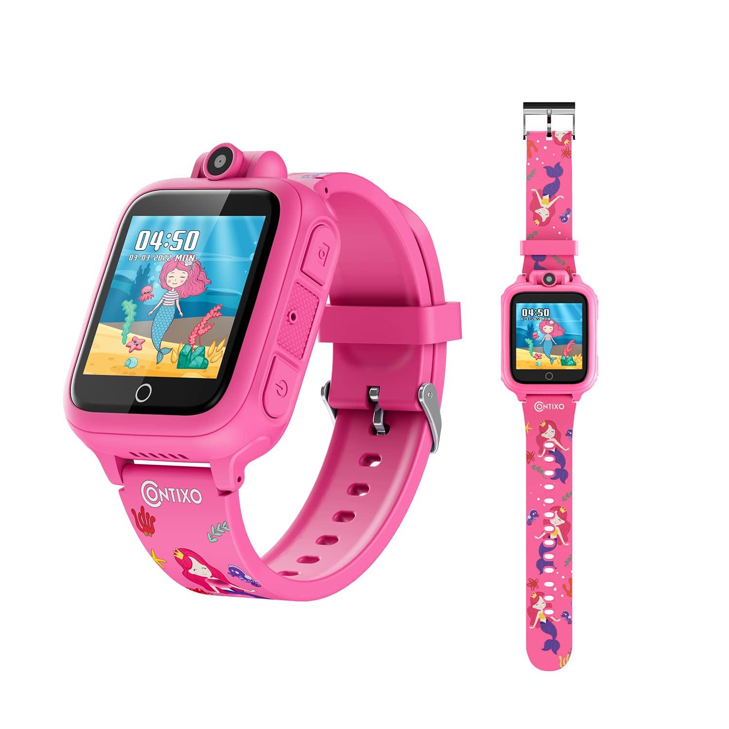 Contixo Contixo Kids Tablet & Smart Watch Bundle, V10 7 Inch 32GB WiFi Learning Tablet for Kids with Parental Control, Toddler Smart Watch with Touch Screen, Camera, Video and Audio Recording (Pink)