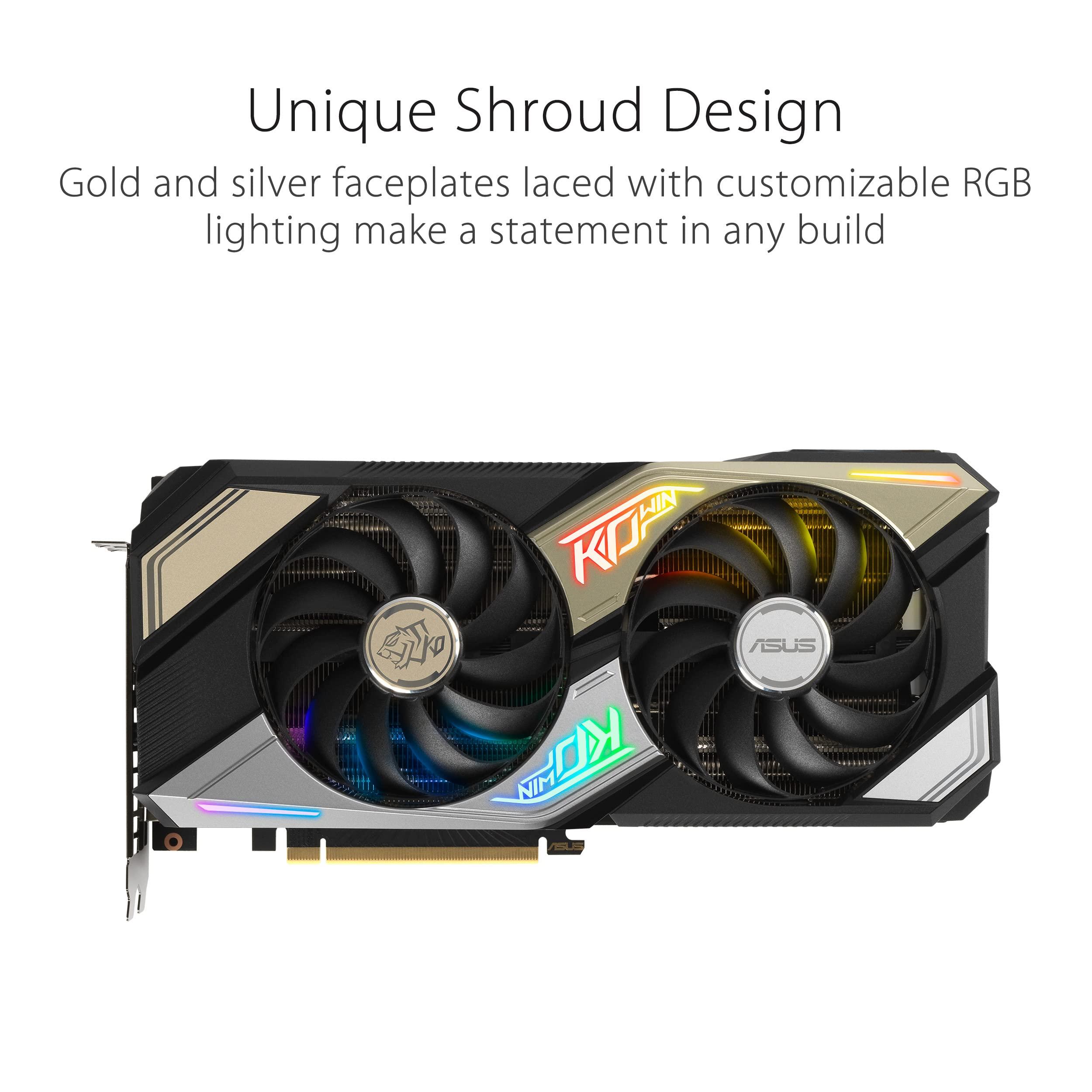 ASUS ASUS KO NVIDIA GeForce RTX 3060 V2 OC Edition 12GB GDDR6 Gaming Graphics Card (PCIe 4.0, 12GB GDDR6 memory, LHR, HDMI 2.1, DisplayPort 1.4a, Axial-tech Fan Design, 0dB technology, Enduring capacitors)