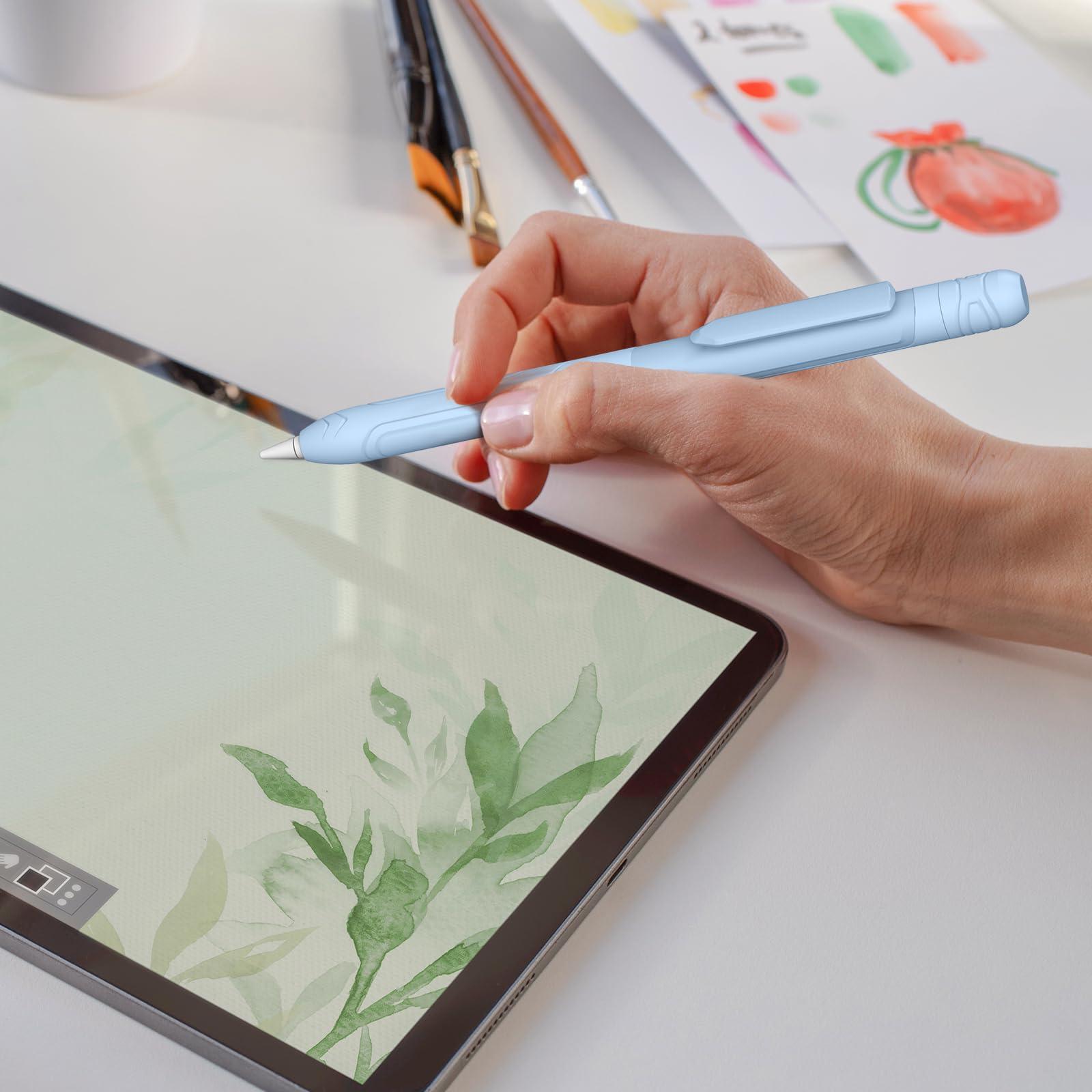 Delidigi Delidigi Pencil Case with Clip for Apple Pencil 1st Generation, Soft Silicone Shockproof Sleeve Protective Cover Grip Accessories Compatible with Apple Pencil 1st Generation