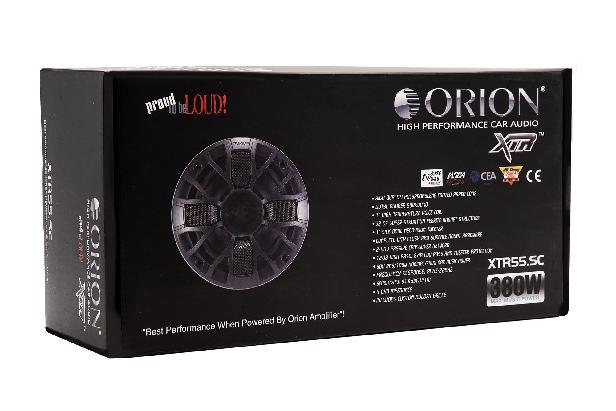 Orion Orion XTR Series XTR55.SC 2-Way Coaxial Car Audio Component System - 5.25 Speakers, Full Range, Enhanced Bass, 350W, 4 Ohms, Easy Installation, 1 Silk Dome Tweeter, External Passive Crossover -Pair