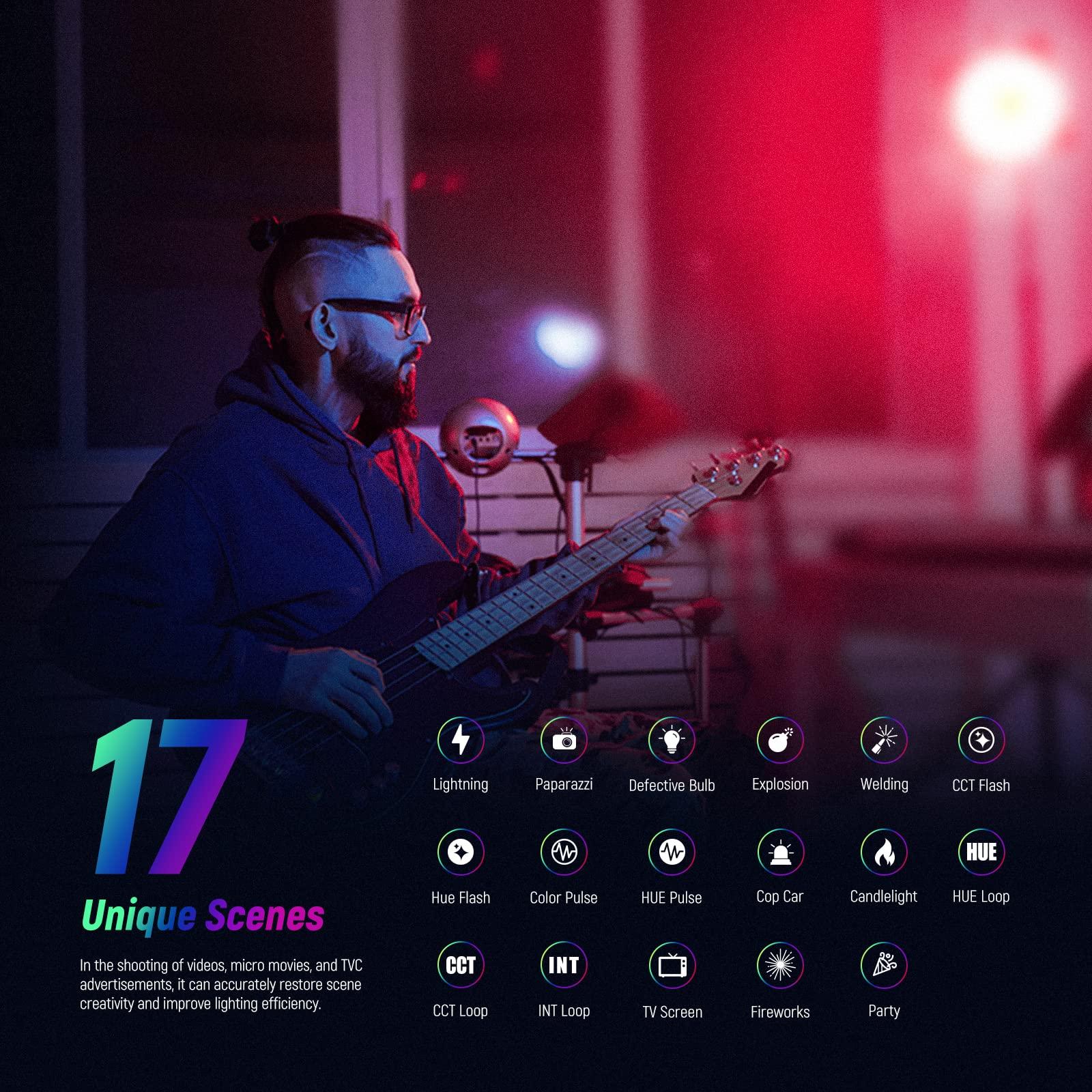 Neewer NEEWER CB60 RGB 70W LED Video Light with App Control, Bowens Mount COB Full Color Continuous Output Lighting with 13ft/4m Air Cushioned Light Stand Heavy Duty All Metal Photography Tripod Stand