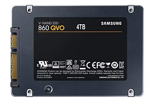 SAMSUNG Samsung 860 QVO SSD 4TB - 2.5 Inch SATA 3 Internal Solid State Drive with V-NAND Technology (MZ-76Q4T0B/AM), Gray