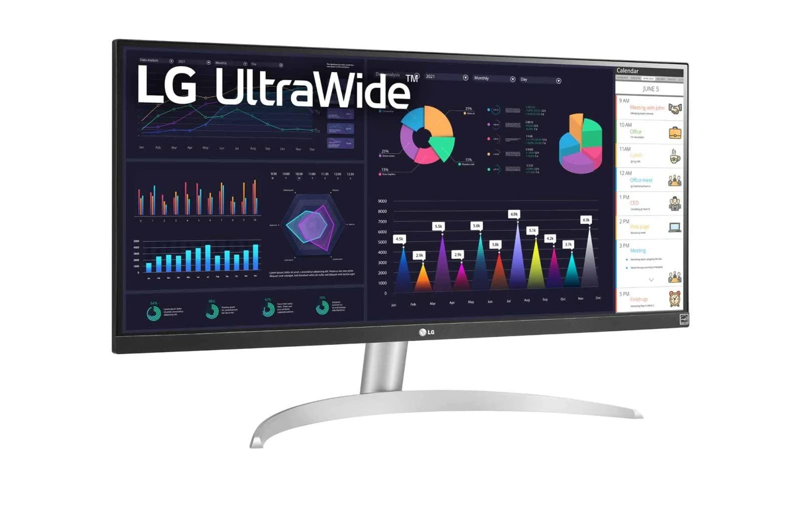 LG LG UltraWide FHD 29-Inch Computer Monitor 29WQ600-W, IPS with HDR 10 Compatibility, AMD FreeSync, and USB Type-C, White/Silver