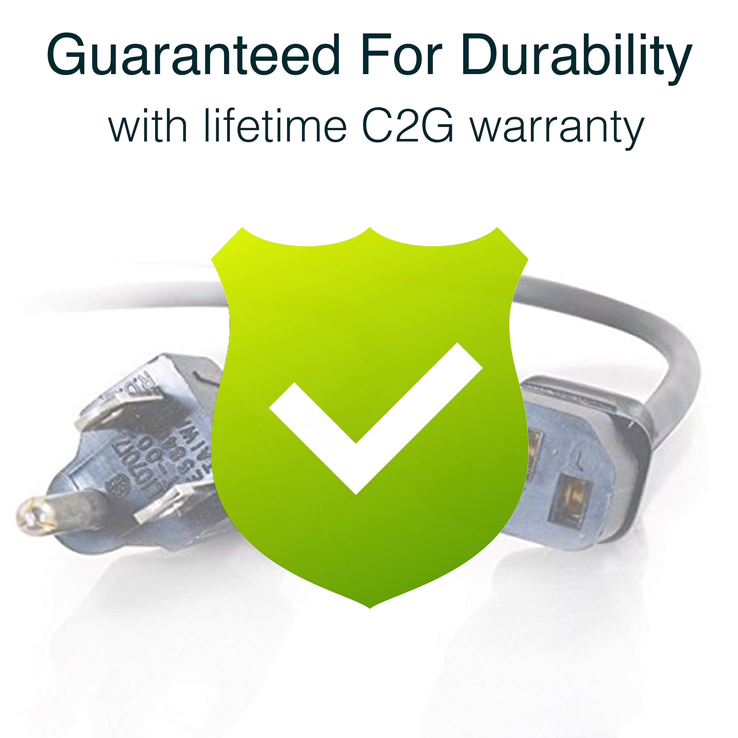 C2G C2G Universal Power Cord, Computer Extension Cord with 16 AWG Power Cord, 8 Foot Computer Power Cable, Black, 1 Count, NEMA 5-15P to IEC C13, C2G 29928 - TAA Compliant