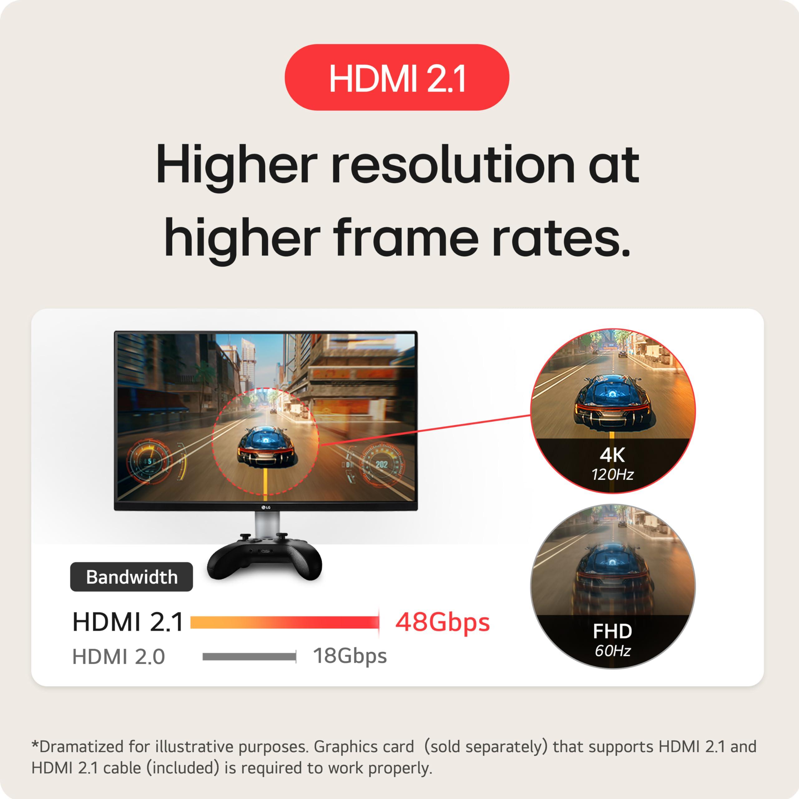 LG LG 27\" UltraGear 4K UHD (3840x2160) Gaming Monitor, 144Hz, 1ms, VESA DisplayHDR 400, G-SYNC and AMD FreeSync Premium, HDMI 2.1, DisplayPort, 4-Pole HP Out DTS HP:X, Tilt/Height/Pivot Stand, Black