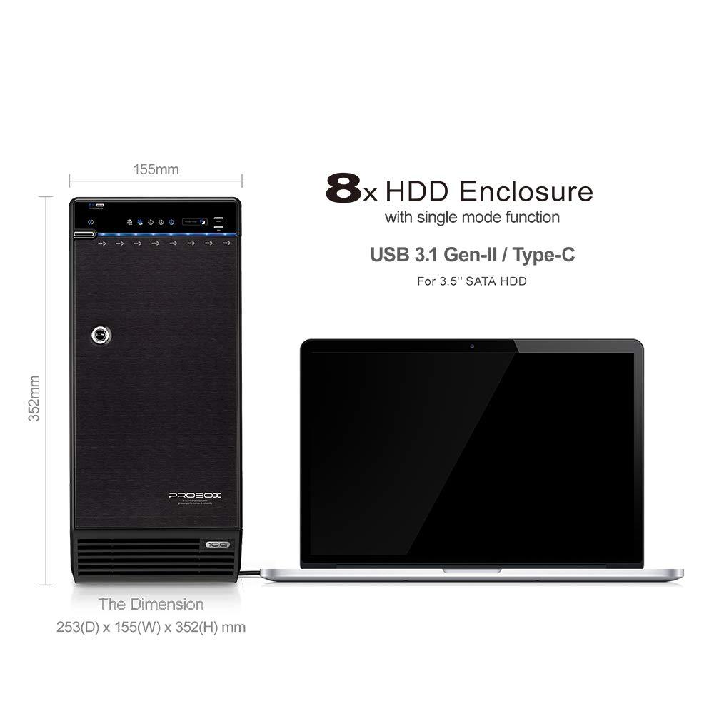 Mediasonic Mediasonic USB 3.2 Type C 8 Bay 3.5-inch Hard Drive Enclosure USB 3.2 Gen 2 10Gbps Support UASP | S.M.A.R.T | Support 22TB Hard Drive (H82-SU31C)