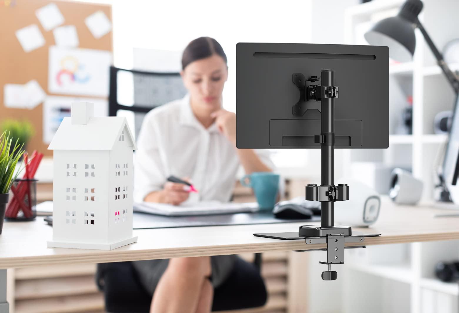 MOUNT PRO MOUNT PRO Dual Monitor Desk Mount fits 22 to 35 Ultrawide Computer Screen with Mount Reinforcement Steel Bracket Plate Fits Monitor Arm and Monitor Stand C Clamp Installation