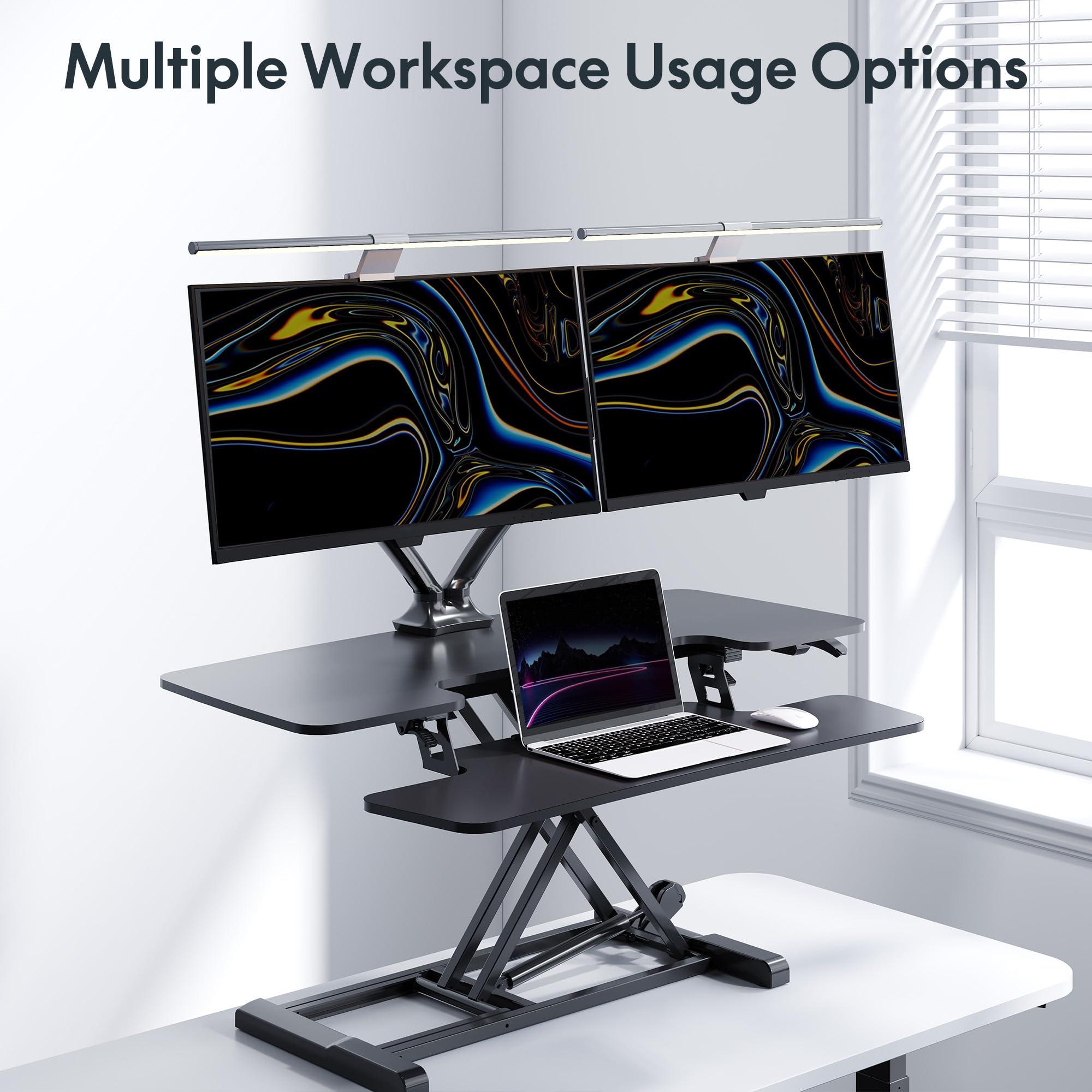 FLEXISPOT FlexiSpot Dual Monitor Stand for Desk Adjustable Spring Monitor Arm Desk Mount Hold up to 3.3 to 11lbs Vesa Dual Monitor Mount with C Clamp for 10 to 27 Inch Computer Screens