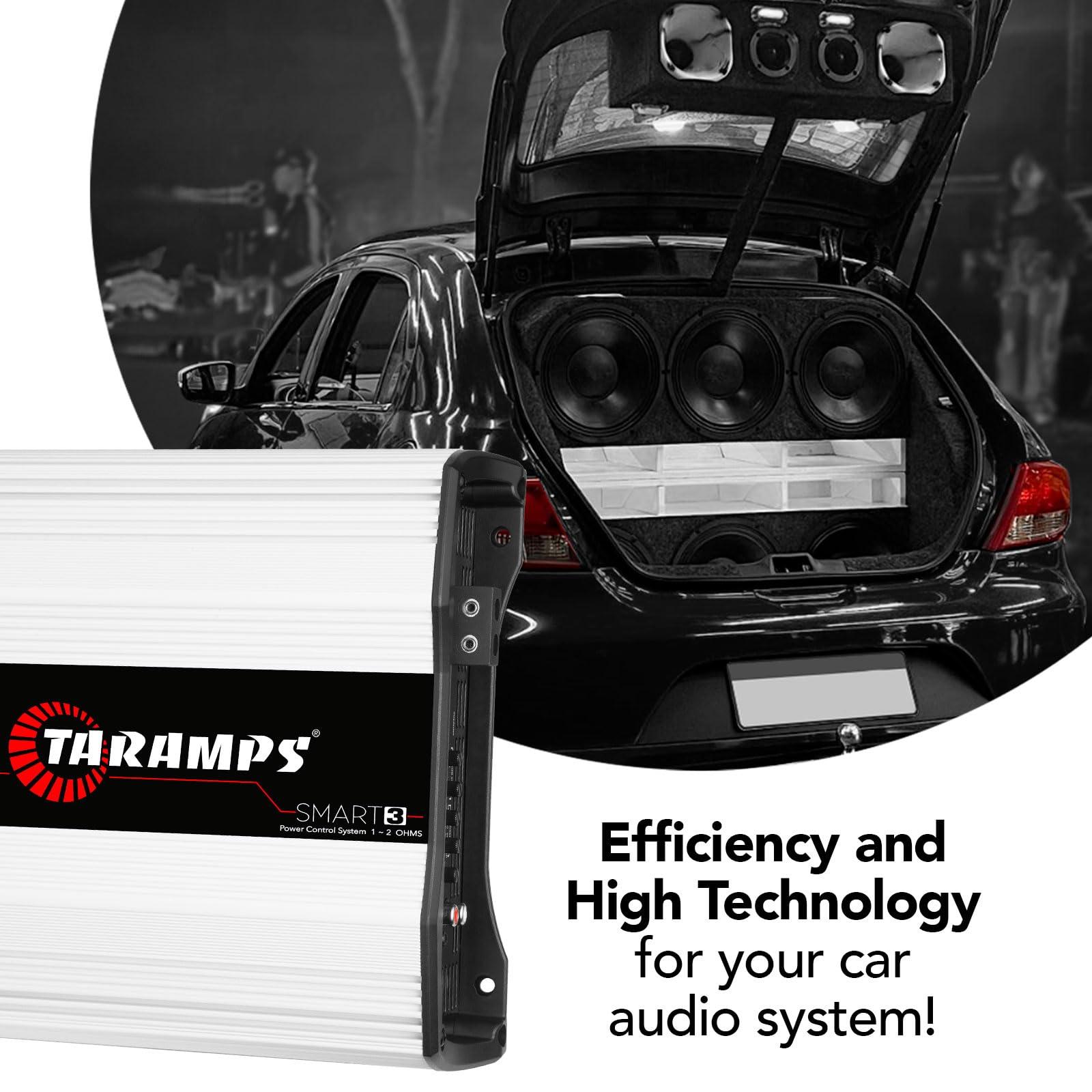 Taramp\'s Taramps Smart 3 Amplifier 1 to 2 Ohms 3000 Watts RMS, Multi Impedance, 1 Channel, High Performance, Class D, Monoblock, Great for Subwoofers, Smart 3k