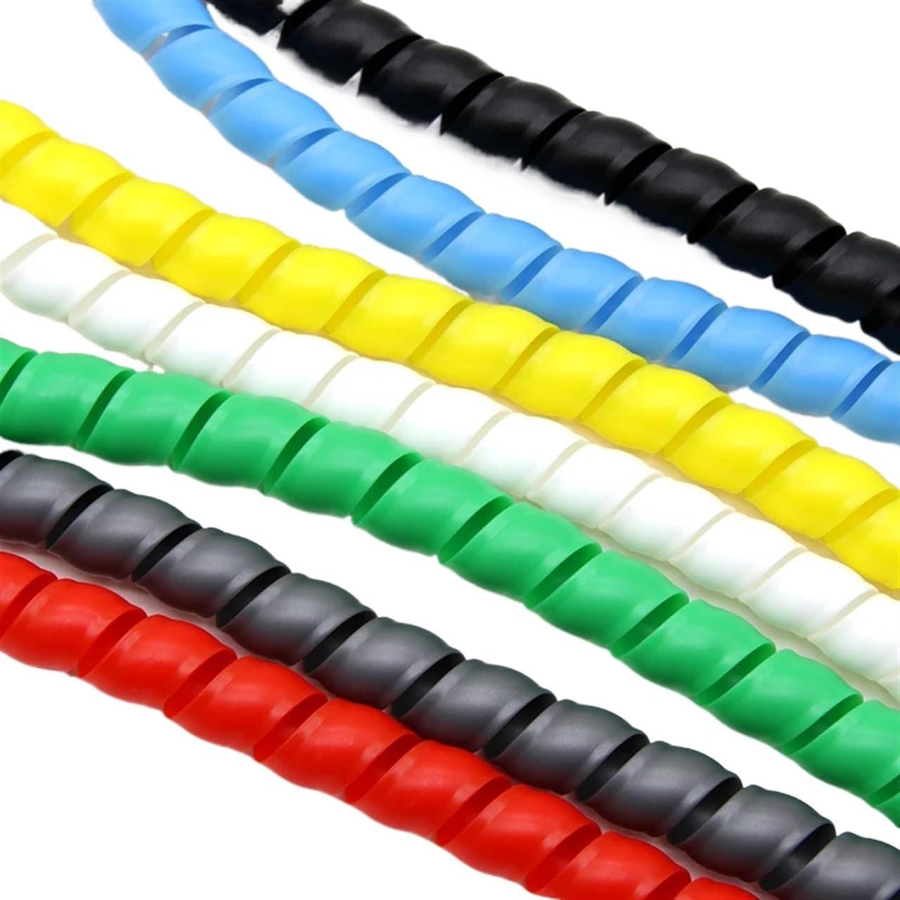 MIAOSHE Spiral Wrap Cable Spiral Wrap 14mm 16mm 18mm ID Flexible Pipe Protection Cable Organizer Wire Protector Winding Line Sleeve Cover Tube Tubing Cover (Color : White, Size : ID 14mm 2 Meters)