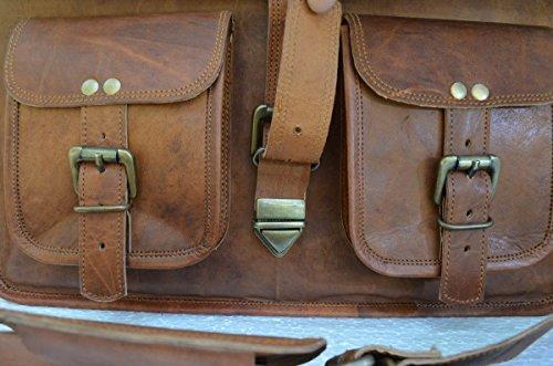 Komal's Passion Leather Leather briefcase laptop bag messenger satchel 16 Inch best Handmade Leather bag by Komal's passion leatherSALE, Brown, Large