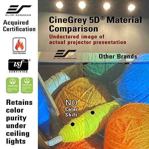 Elite Screens Elite Screens Aeon CineGrey 5D, 115 inch Diagonal 16:9, Edge Free Ceiling Light Rejecting and Ambient Light Rejecting Fixed Frame Projection Projector Screen for Movie Home Theater, AR115DHD5