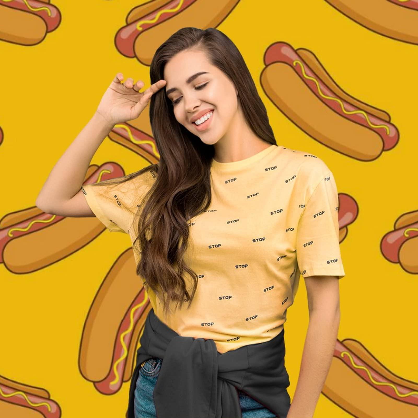 LJFABKY Hot-Dog Print Portrait Background Screen for Photo Backdrop Video Photography Studio(Only Fabric)