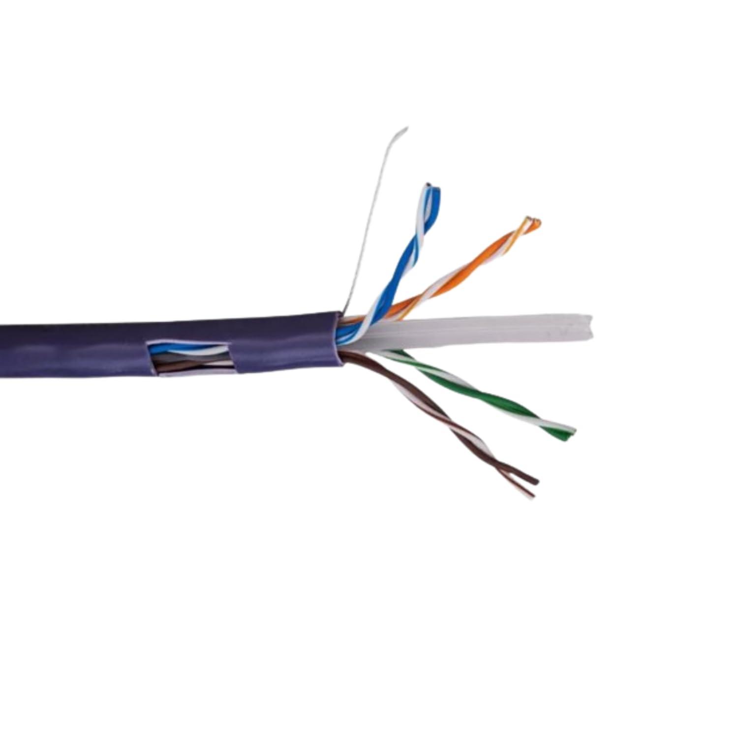 SATMAXIMUM CAT6 Cable 1000ft Solid Conductor 23AWG 4 Pair 550MHz Unshielded Twisted Pair (UTP), Bulk Ethernet LAN CCA Wire, Pull Box (Purple)
