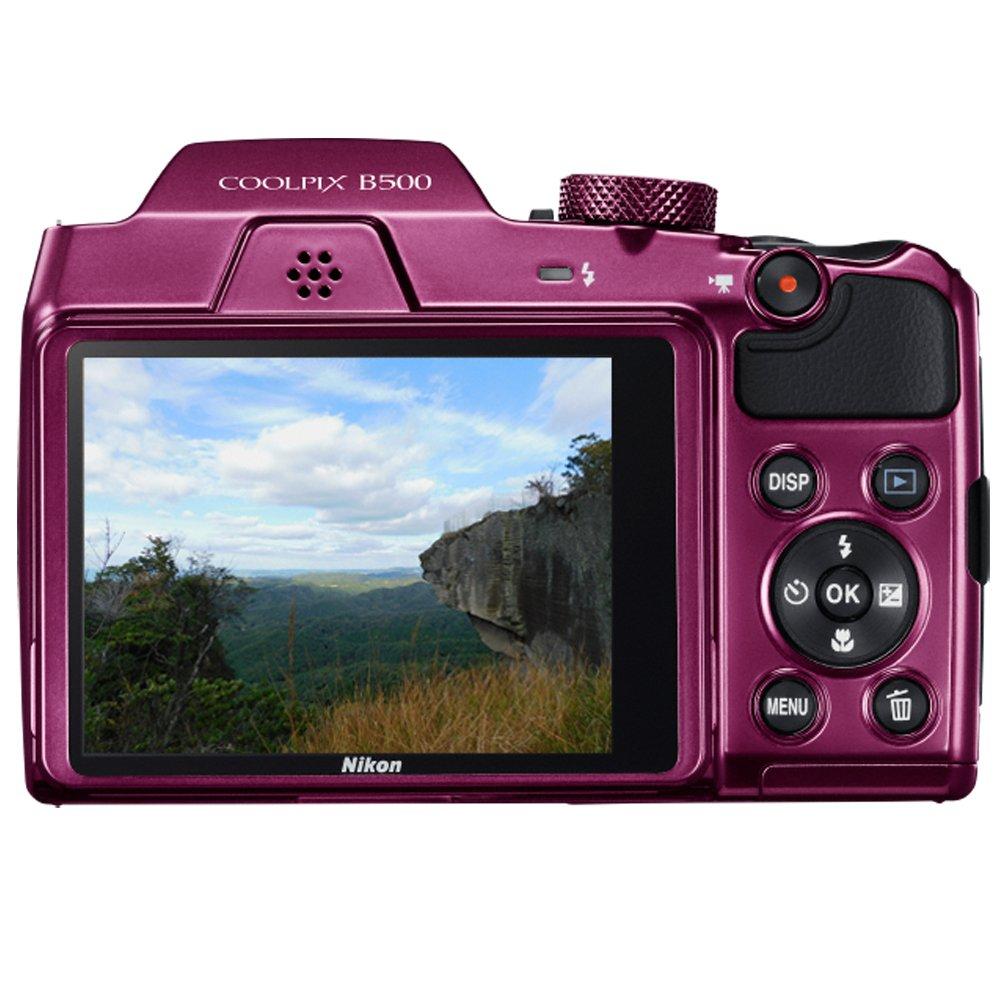 Nikon Nikon COOLPIX B500 16MP 40x Optical Zoom Digital Camera w/Wi-Fi (Plum) - (Renewed)