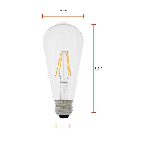 LEDVANCE SYLVANIA ST19 LED Bulb, 40W Equivalent Efficient 3.5W, Dimmable, 13 Years, 450 Lumens, 2700K, Soft White, Clear Finish - 1 Pack (74588)