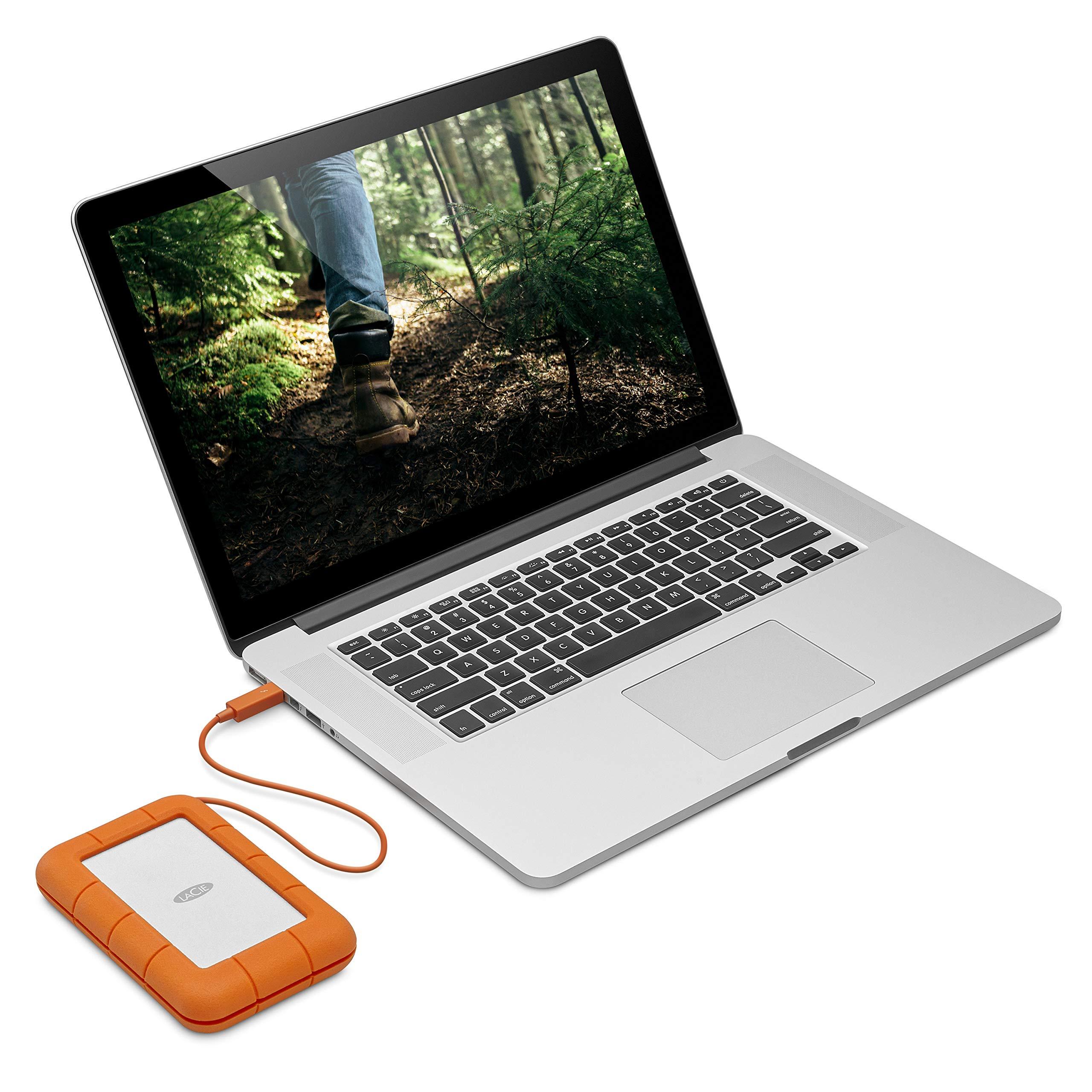 LaCie LaCie Rugged USB-C, 5TB, Portable External Hard Drive, Drop, Shock, Dust, Rain Resistant, for Mac & PC (STFR5000800)