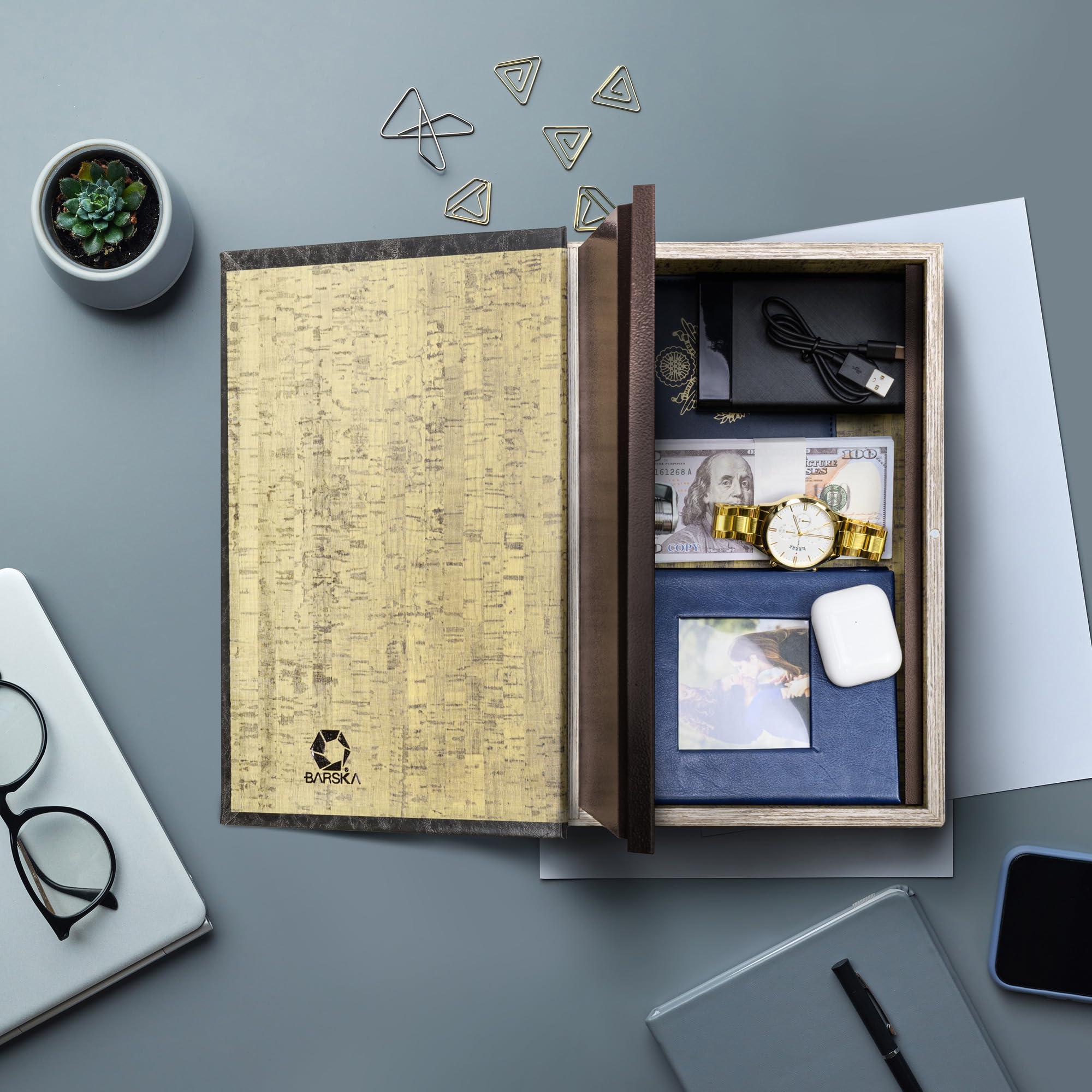 BARSKA Barska Large Antique Book Lock Box with Key Lock , 8.75\" x 2.75\" x 13\", black