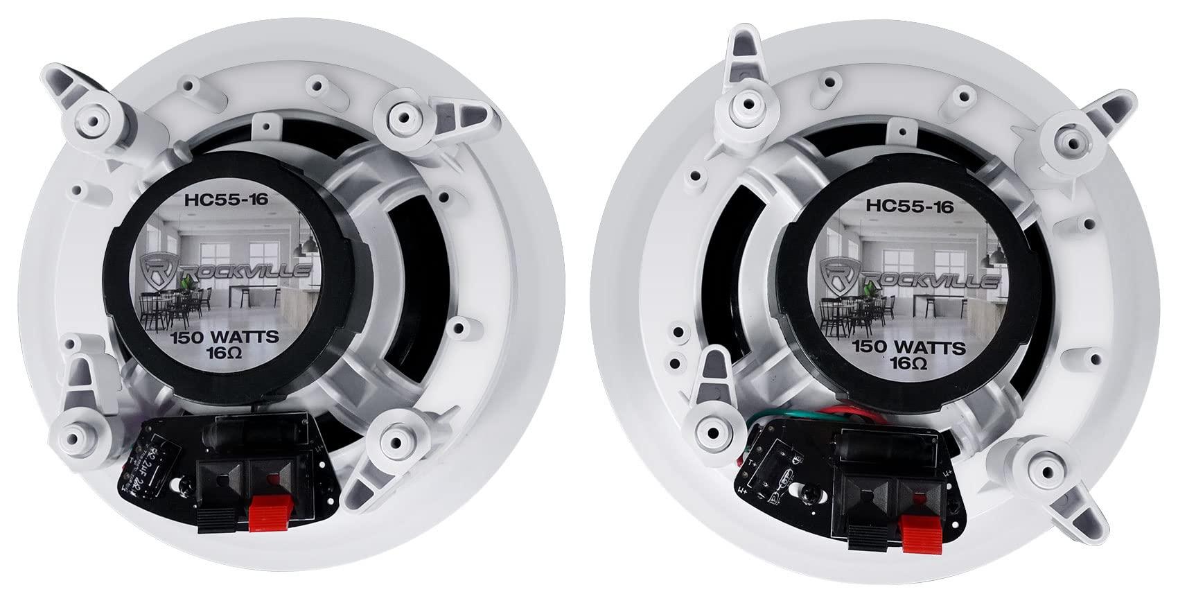 Rockville Rockville 8 HC55-16 White 5.25" 300 Watt in-Ceiling Home Theater Speakers 16 Ohm