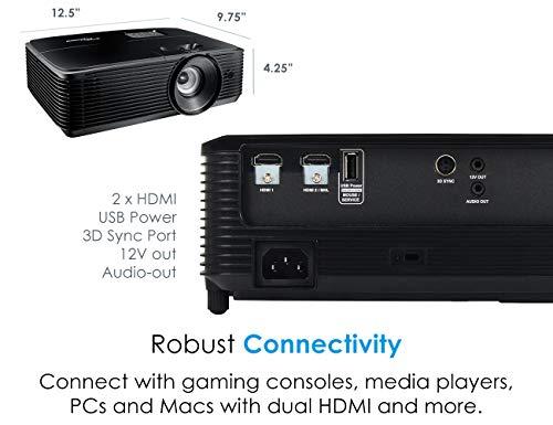 Optoma Optoma HD143X Affordable High Performance 1080p Home Theater Projector, 3000 Lumens, 3D Support, Long 12000 Lamp Life, for Indoor and Outdoor Movies, Built In Speaker