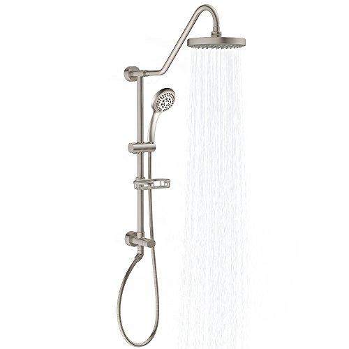 PULSE ShowerSpas PULSE ShowerSpas 1011-III-BN Kauai III Shower System with 8" Rain Showerhead, 5-Function Hand Shower, Adjustable Slide Bar and Soap Dish, Brushed Nickel Finish