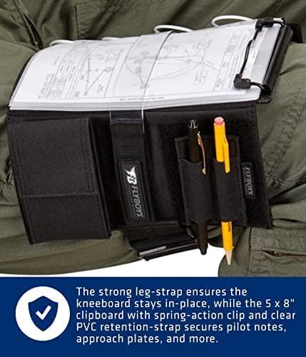 FLYBOYS FlyBoys Reversible Kneeboard - Clipboard & Pen Holder - Reconfigurable Design - for Professional Pilots, General Aviation