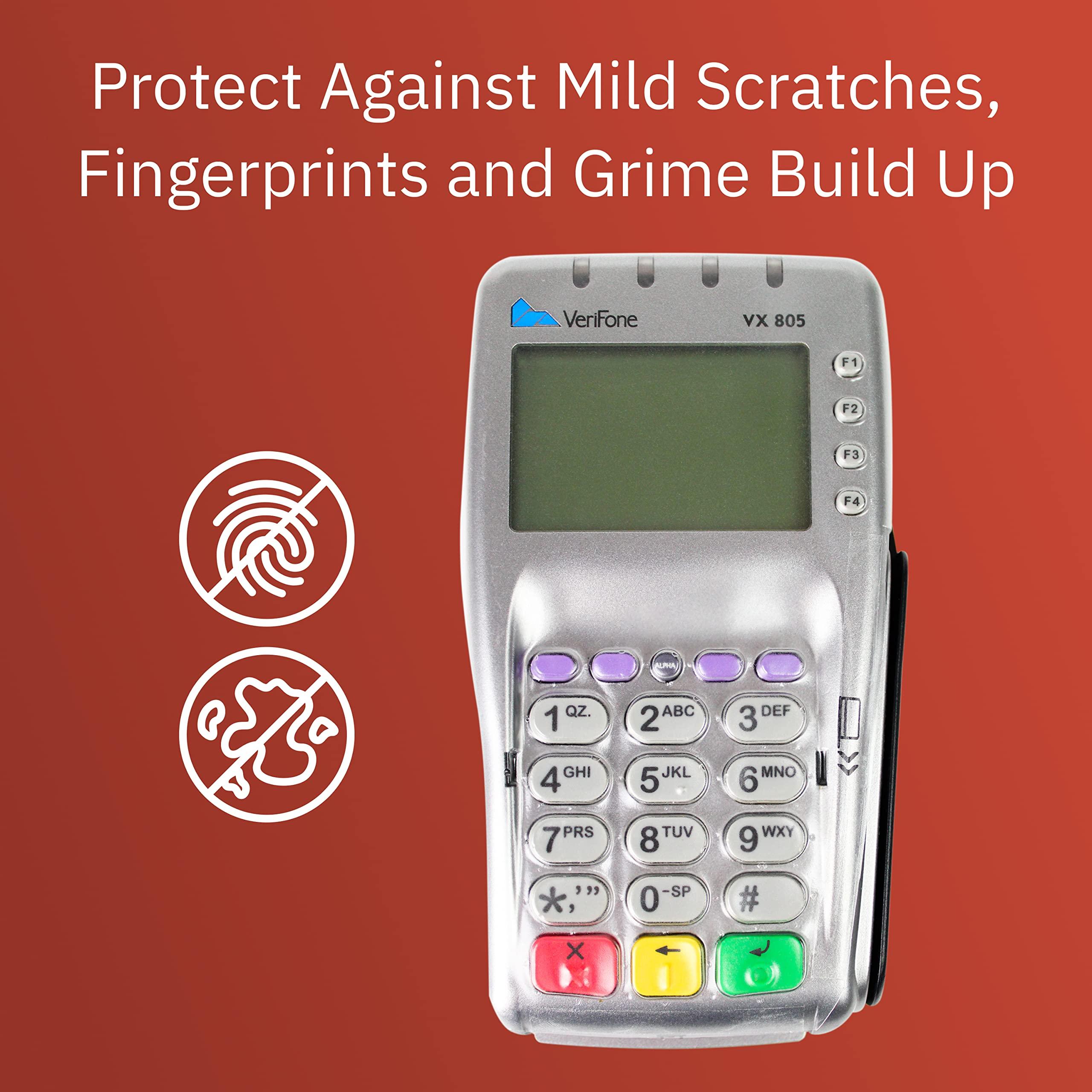 Tailwind ENS Tailwind Verifone Vx805 7" Latch and Lock Compact Pole Mount PIN Pad Stand with Full Device Protective Spill Cover and Square Freestanding Mobility Base Plate, Black