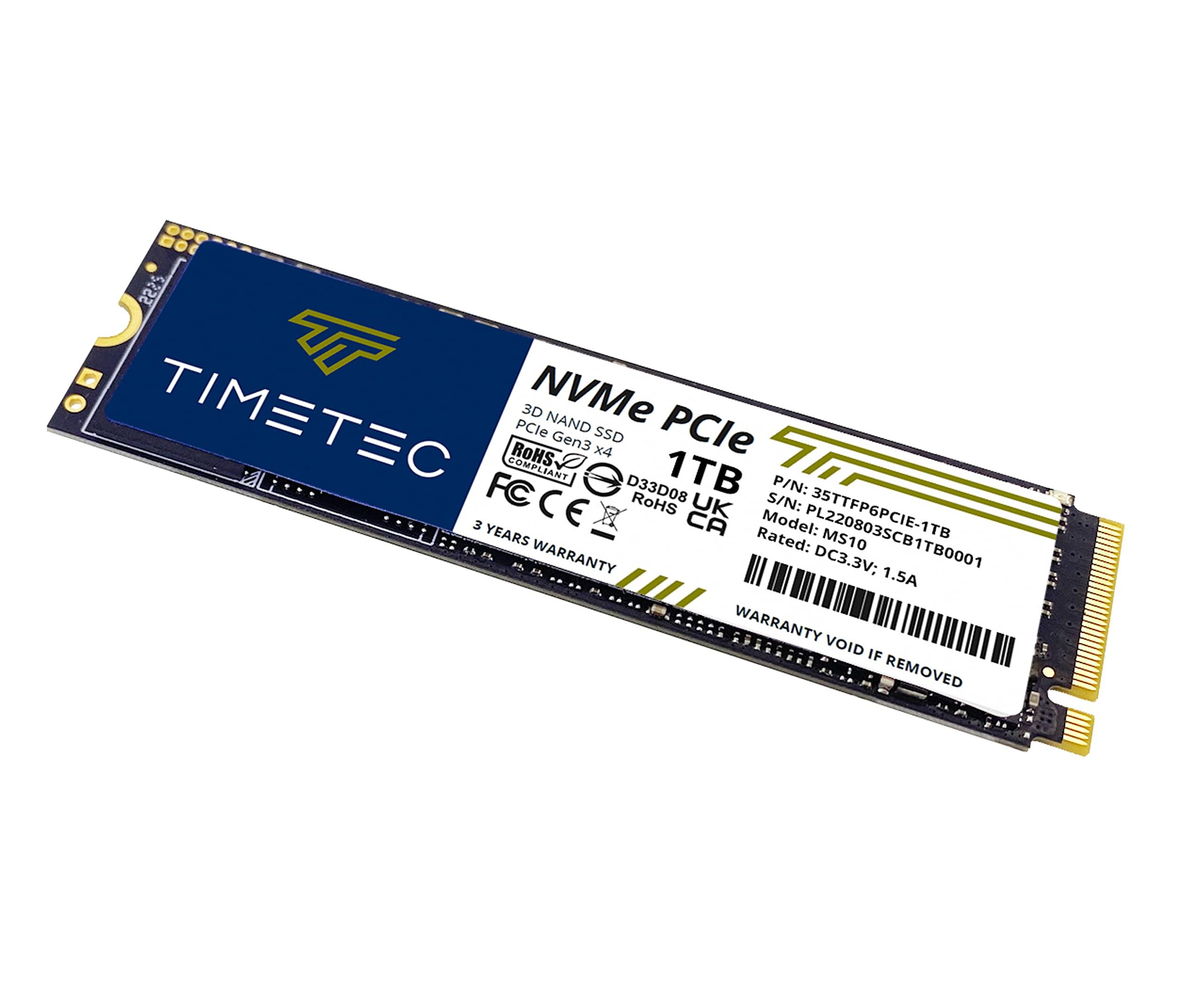 Timetec Timetec 1TB SSD NVMe PCIe Gen3x4 8Gb/s M.2 2280 3D NAND High Performance SLC Cache Read/Write Speed Up to 2,000/1,600 MB/s Internal Solid State Drive for PC Laptop and Desktop (1TB)
