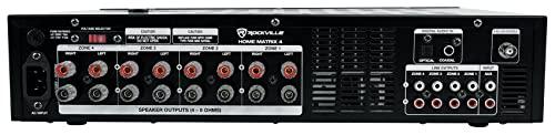 Rockville Rockville Home Matrix 4 Zone 8 Channel 600w Amplifier for Restaurant/Bar/Cafe
